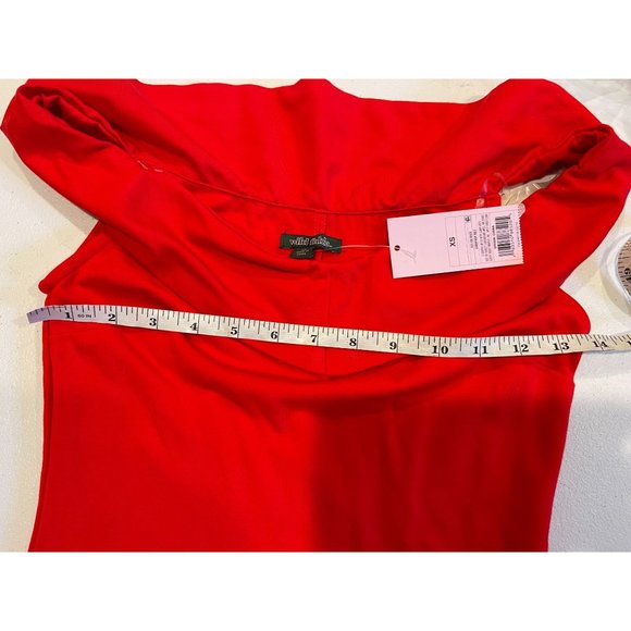 NWT Wild Fable Womens Off Shoulder Mini Dress F00246110 Stretch Red Size X Small - Picture 6 of 11